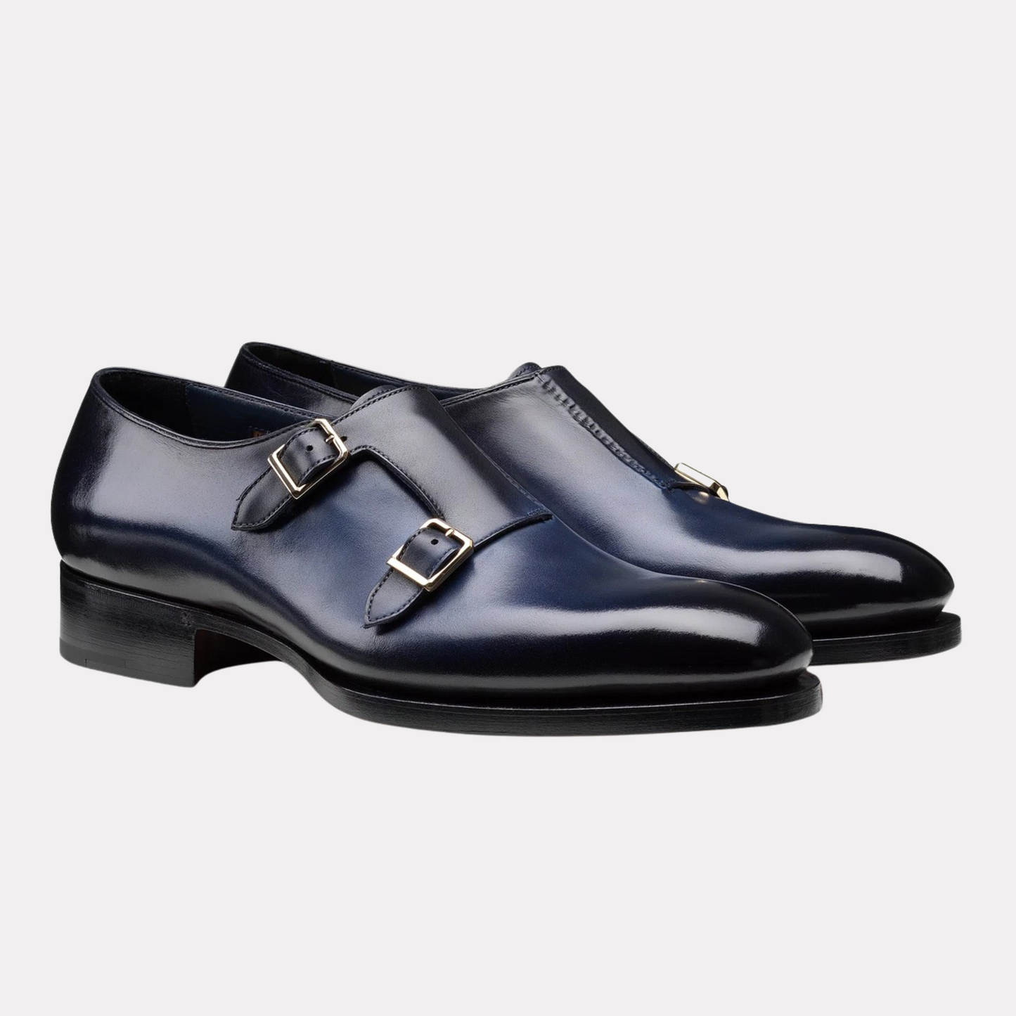 Blue leather double-buckle shoe Uniqua Meraviglia
