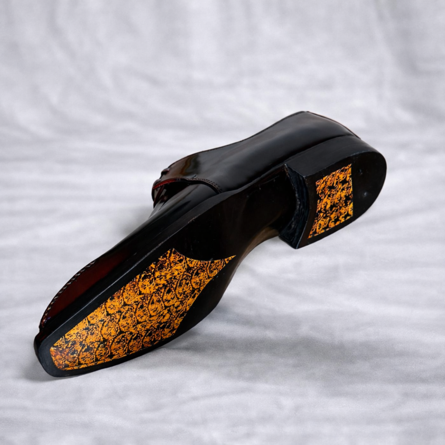 Handcrafted Burgundy Patina Plain-Toe Derby Shoes