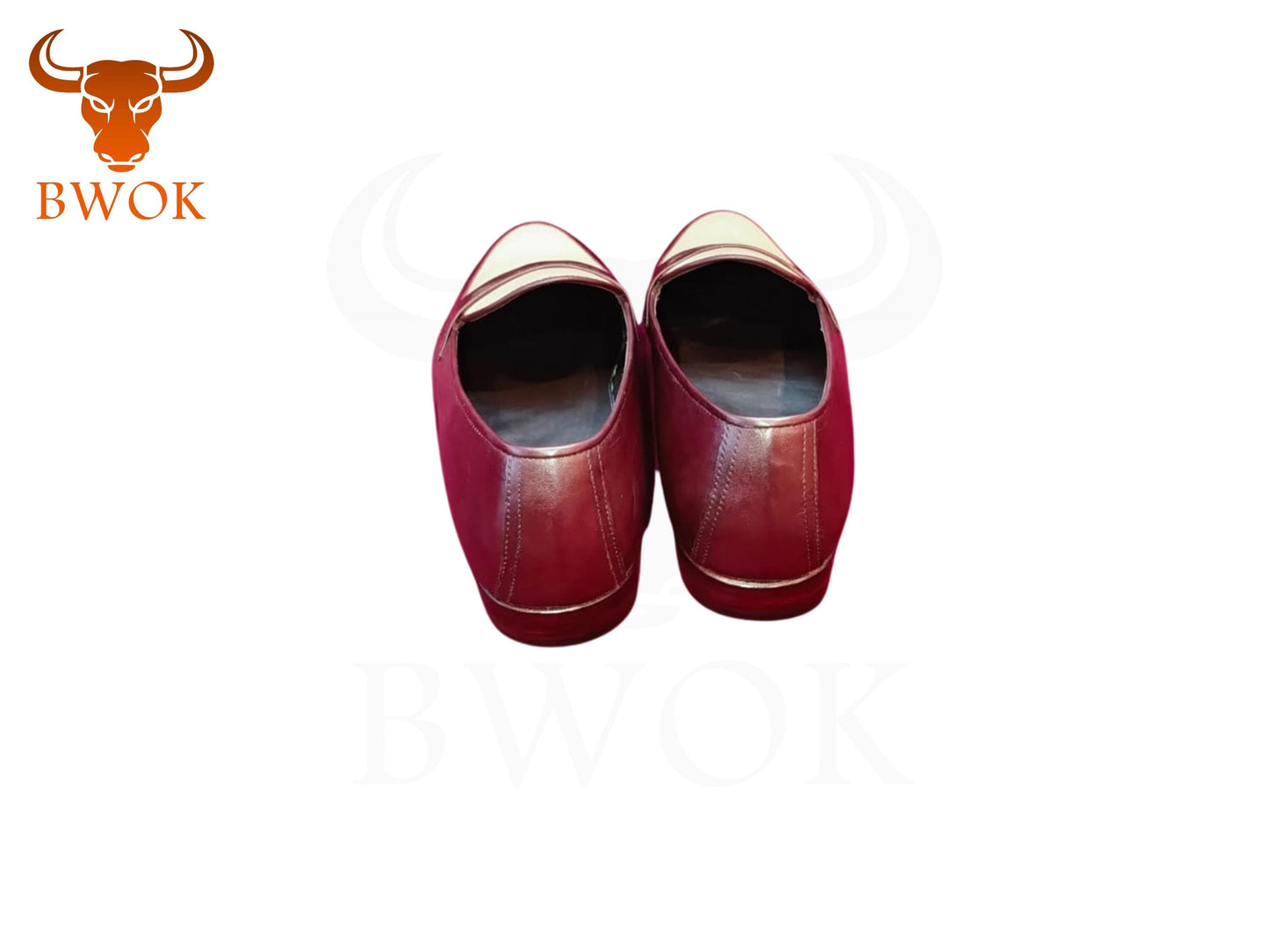 Handmade Two-Tone Leather Loafers: Brown & White Wedding Shoes