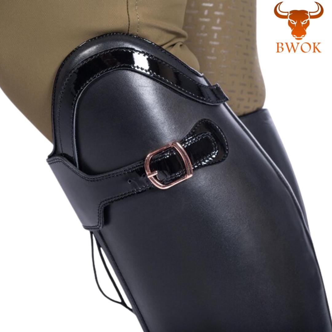 Handmade Black Leather Riding Boots – Studded Equestrian Polo Boots