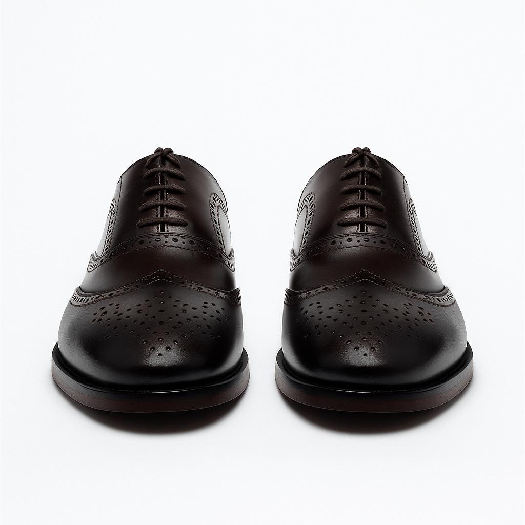 Handgefertigte Oxford-Schuhe aus braunem Leder – elegante Abendschuhe mit polierter Vorderkappe von BWOK