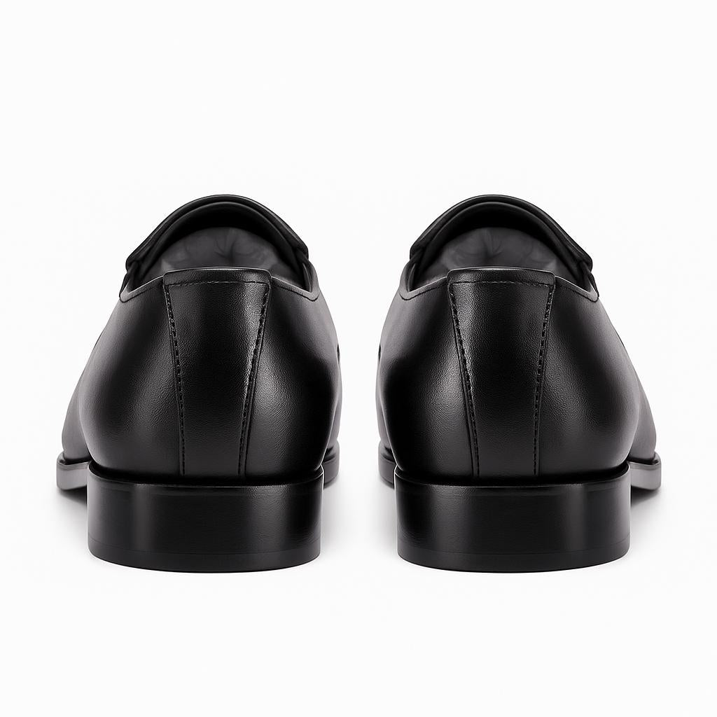 Handmade Black Full-Grain Leather Penny Loafers for Men – Classic Slip-On Dress Shoes