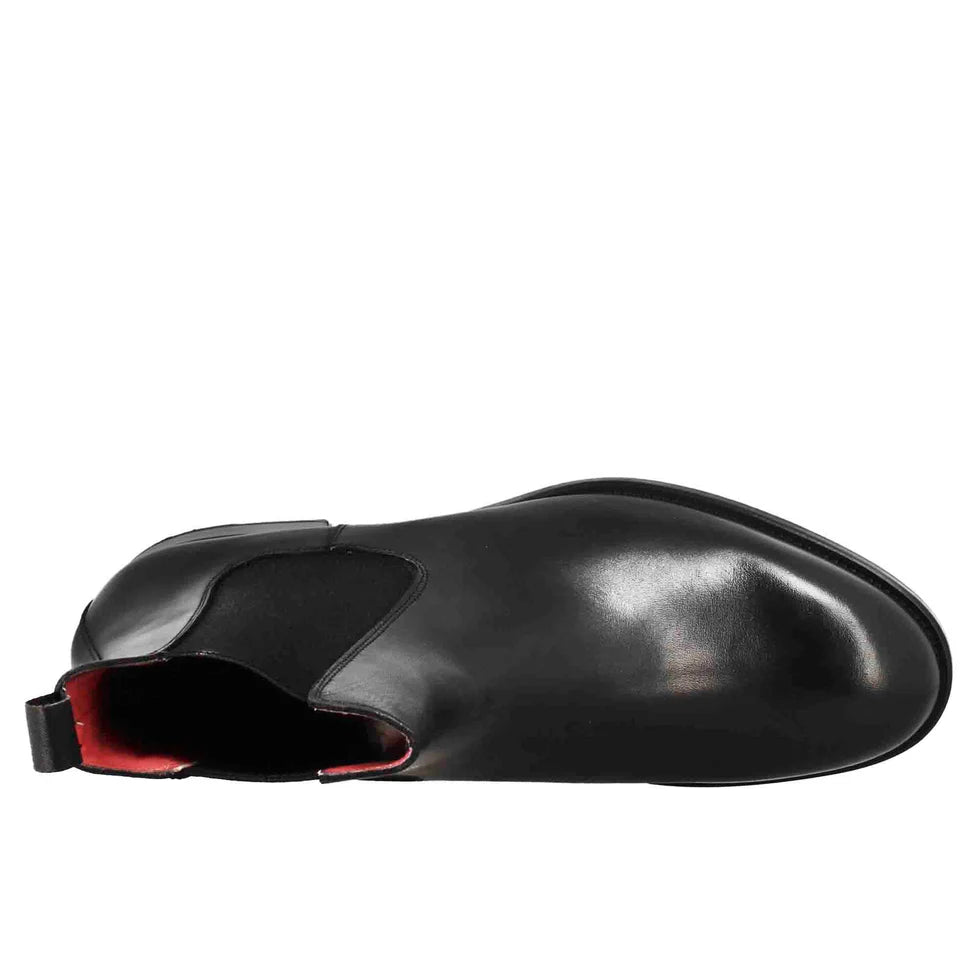 Black Smooth Leather Chelsea Boots – Classic Minimalist Ankle Boots