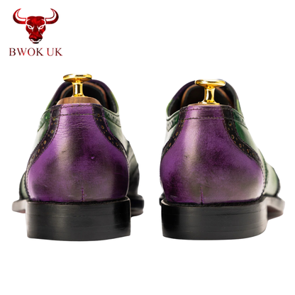 Wingtip Brogue Oxford | Purple & Green Blend