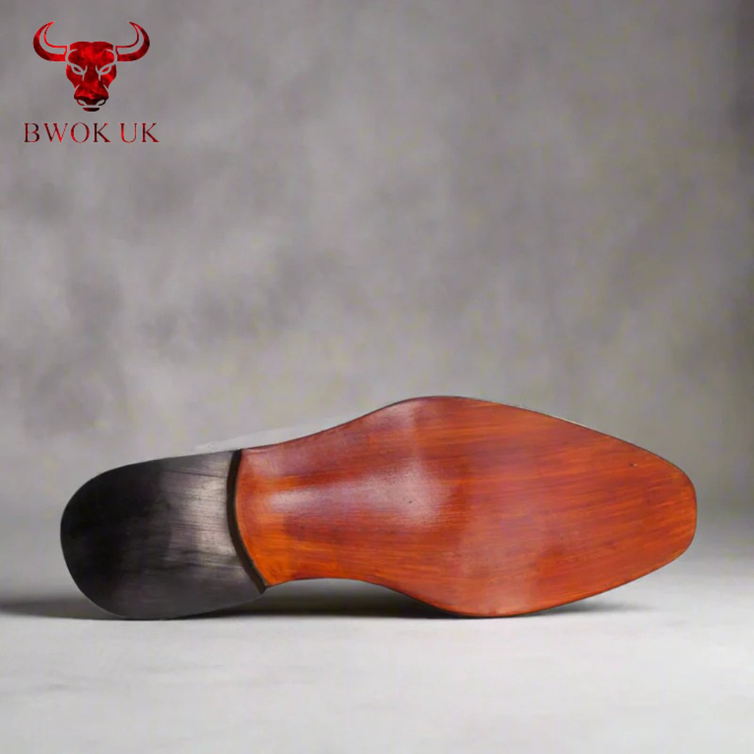 Men's moccasin in blue smooth leather with horsebit