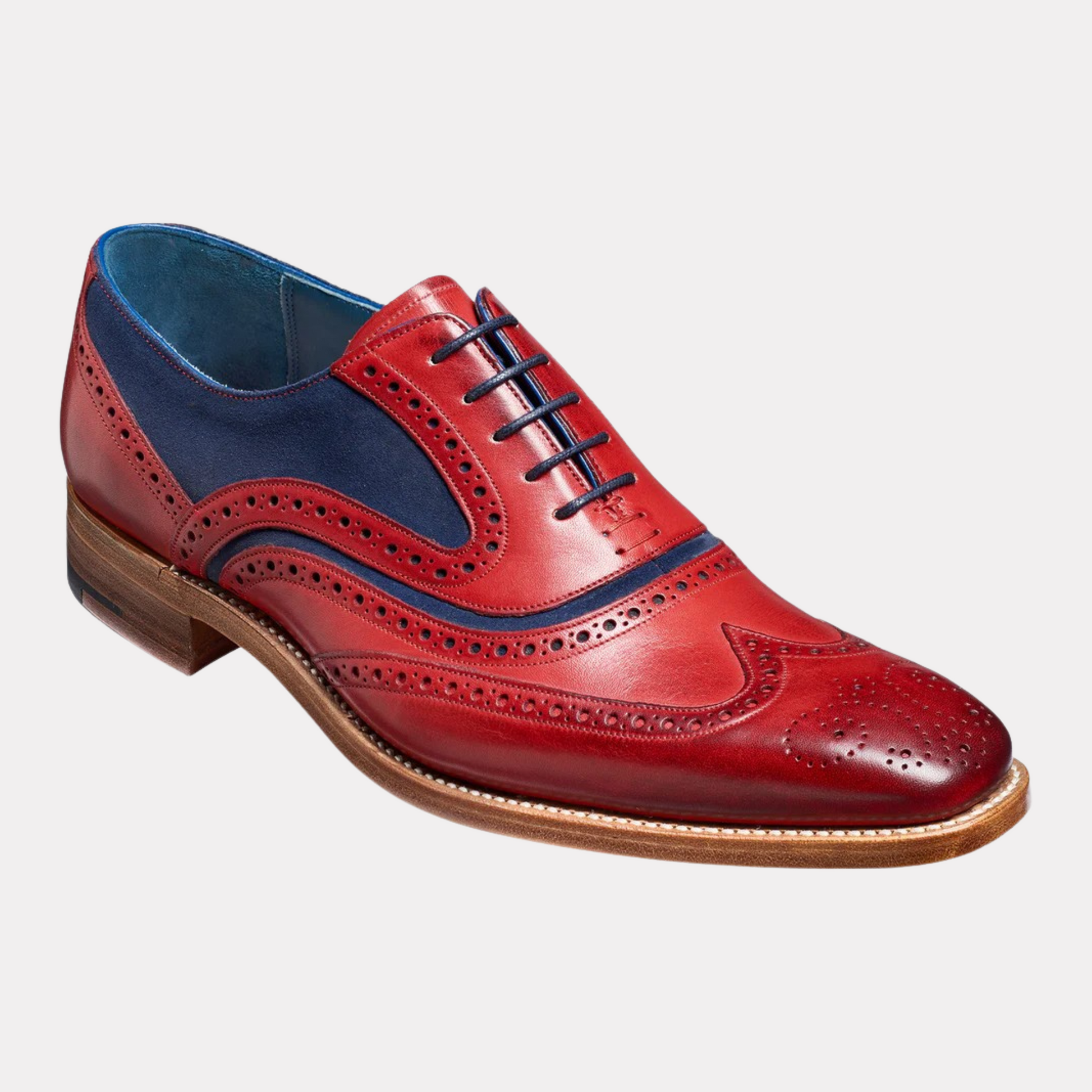Red Hand Painted Navy Suede McClean shoe