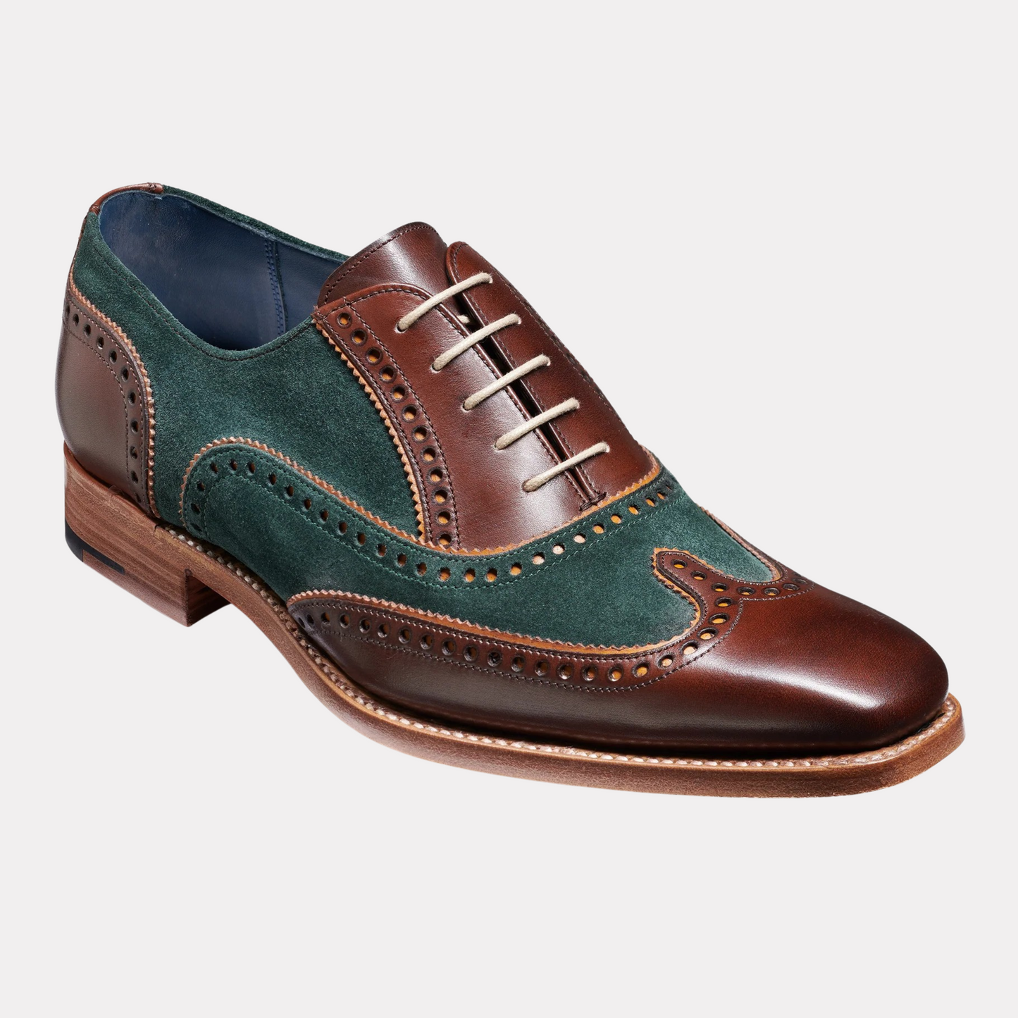 Walnut Calf Green Suede Spencer oxford