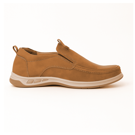 Premium Tan Suede Slip-On Shoes | Stylish Casual Leather 