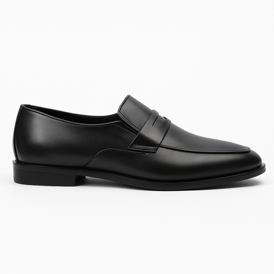 Black Leather Penny Loafers