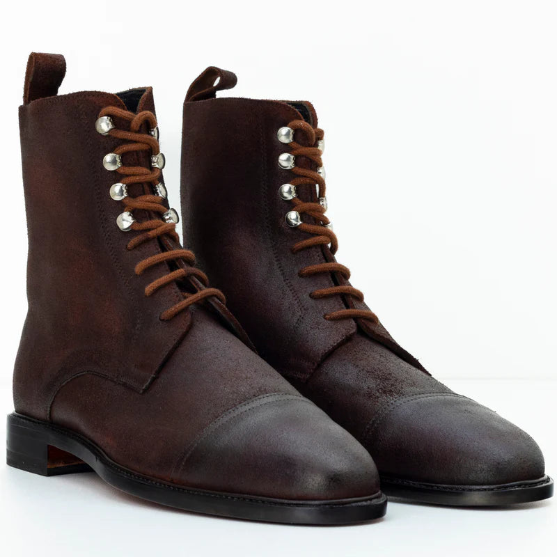 The Brevin | Brown Suede half long boot