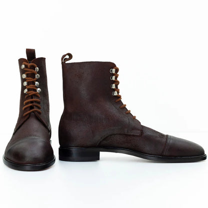 The Brevin | Brown Suede half long boot