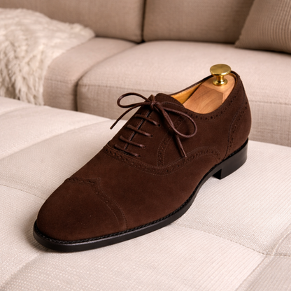 Classic Brown Suede Oxford Dress Shoes