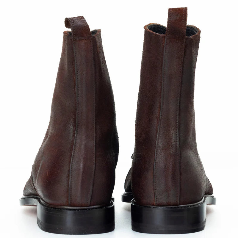 The Brevin | Brown Suede half long boot