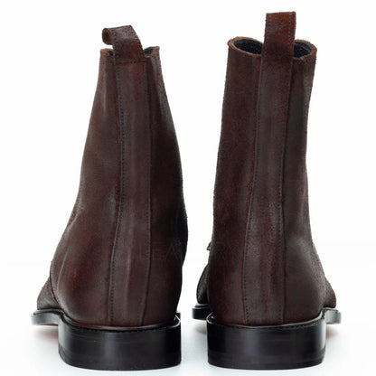 The Brevin | Brown Suede half long boot