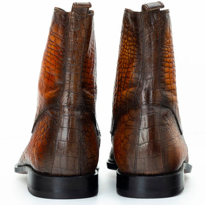 The Odran | Crocodile Texture Lace Up