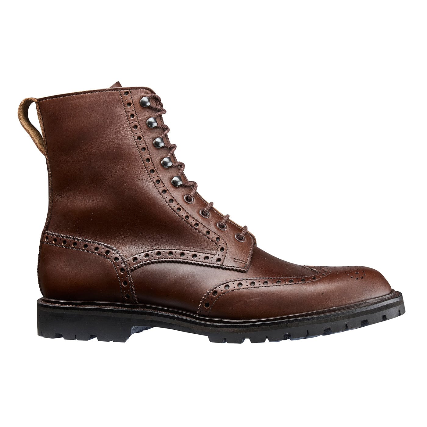 Leather Derby Brogue Boots – Vibram Cleated Sole Country & Winter Walking Boot