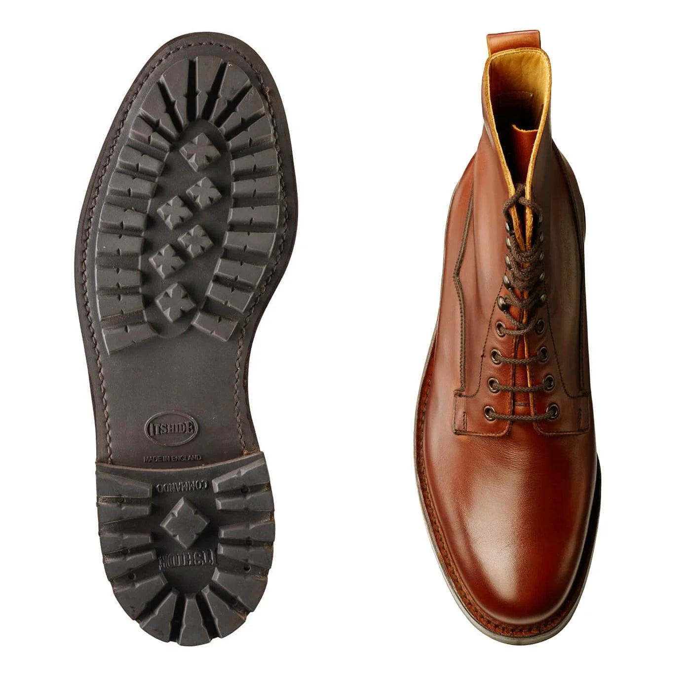 Snowdon Heritage Leather Boot – Brown Plain Toe Derby with Commando Sole