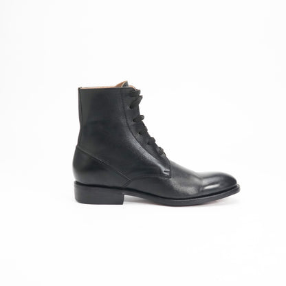 Herren Bikerstiefel aus schwarzem Leder: Goodyear rahmengenäht, anpassbar