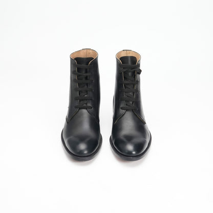 Herren Bikerstiefel aus schwarzem Leder: Goodyear rahmengenäht, anpassbar