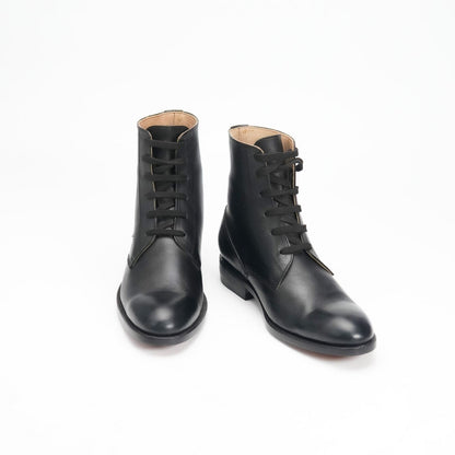 Herren Bikerstiefel aus schwarzem Leder: Goodyear rahmengenäht, anpassbar