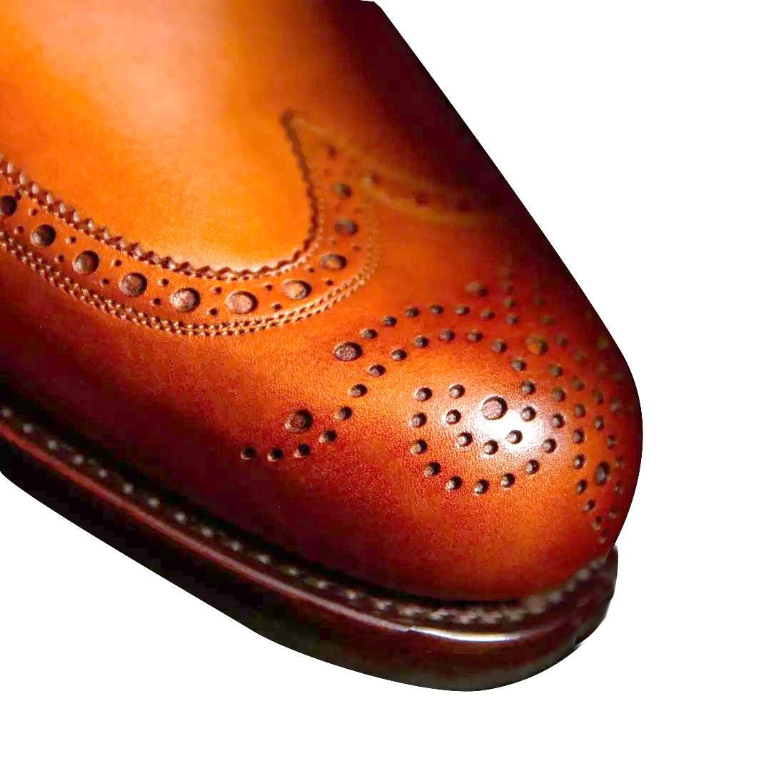 Handmade Wingtip Oxford Leather Shoes: Customizable Brown Dress Shoes