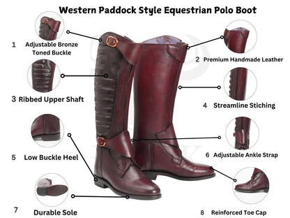 Handmade Leather Horse Riding Boots: Padded Equestrian Polo Style