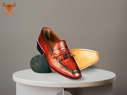 Handmade Leather Tassel Loafers: Goodyear Welted Dress Shoes