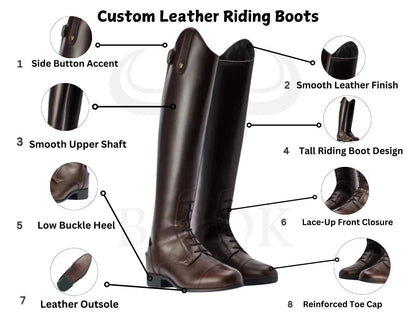 Custom Handmade Leather Riding Boots: Tall Equestrian Style