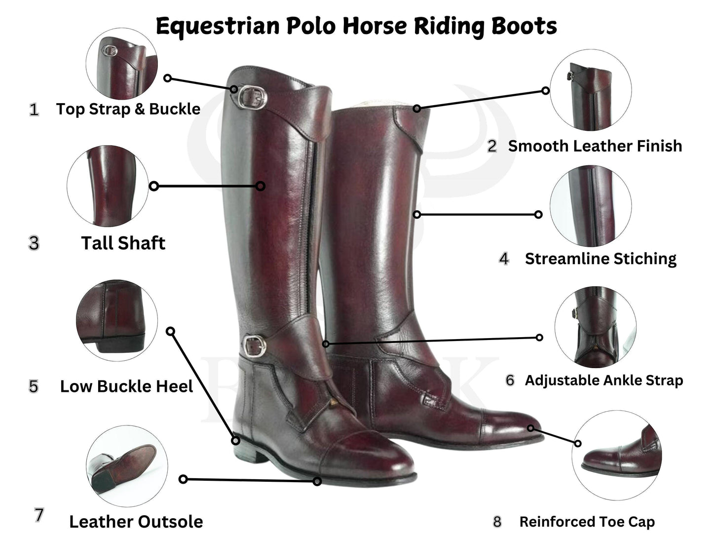 Handmade Leather Riding Boots: Equestrian Polo Style