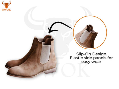 Handgemachte Chelsea Boots aus mattem Leder: Knöchelhohe Stiefel in Kaffeebraun