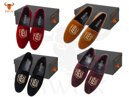 Handmade Velvet Loafers for Men: Custom Leather Dress Shoes