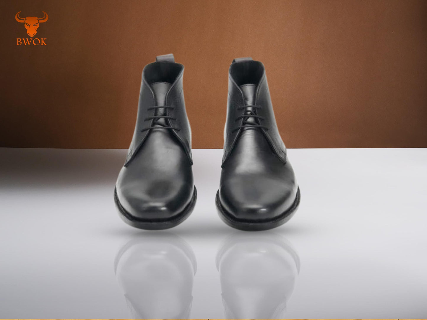 Handmade Black Leather Chukka Boots: Goodyear Welted Ankle Boots
