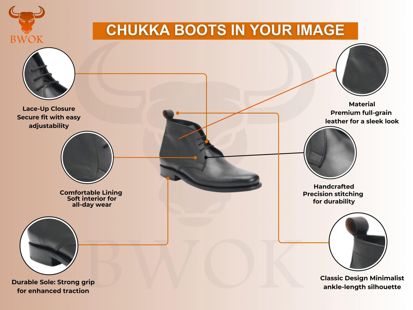 Handmade Black Leather Chukka Boots: Goodyear Welted Ankle Boots