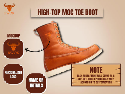 Botas de trabajo de cuero cosidas a mano con punta mocasín: estilo vintage Red Wing