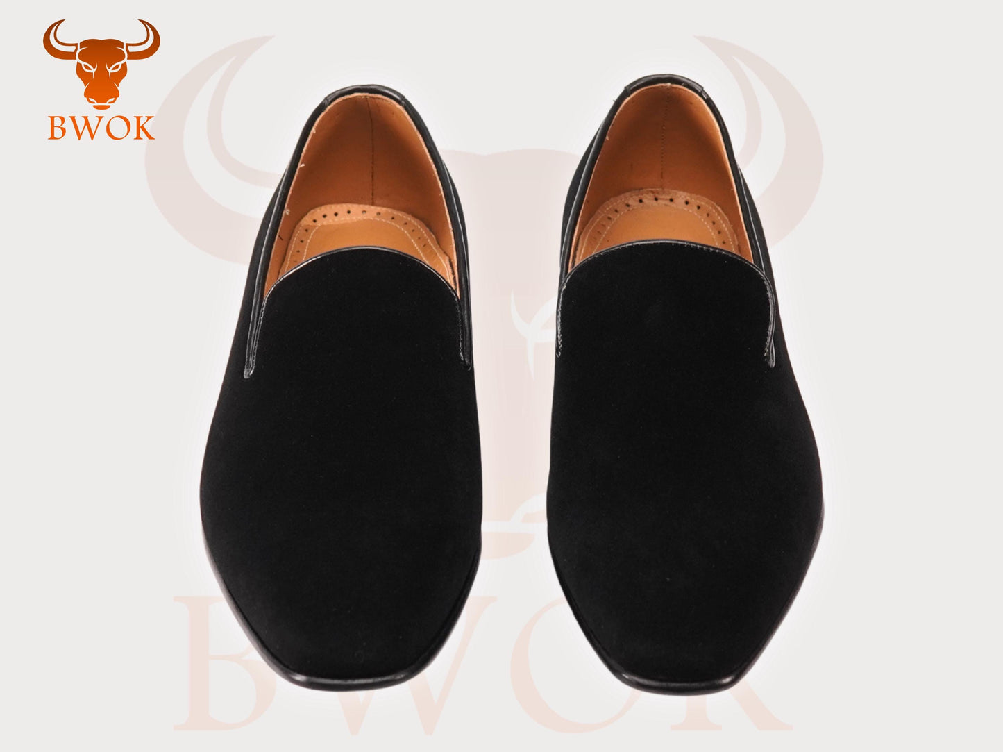 Handmade Black Suede Loafers: Leather Slip-On Dress Shoes