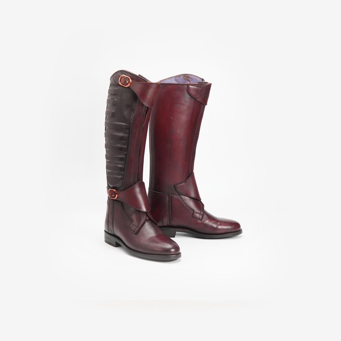 Burgundy Leather Riding Boots: Handmade Equestrian Polo Boots