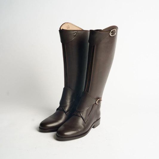 Handmade Brown Leather Polo Long Boots | Riding Boots