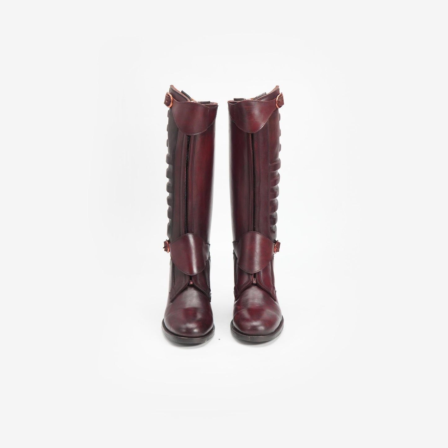 Burgundy Leather Riding Boots: Handmade Equestrian Polo Boots