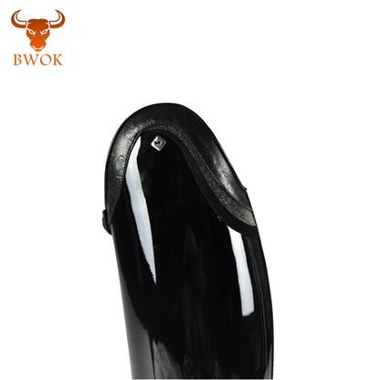 Handmade Patent Leather Dressage Boots: Custom Equestrian Riding Boots