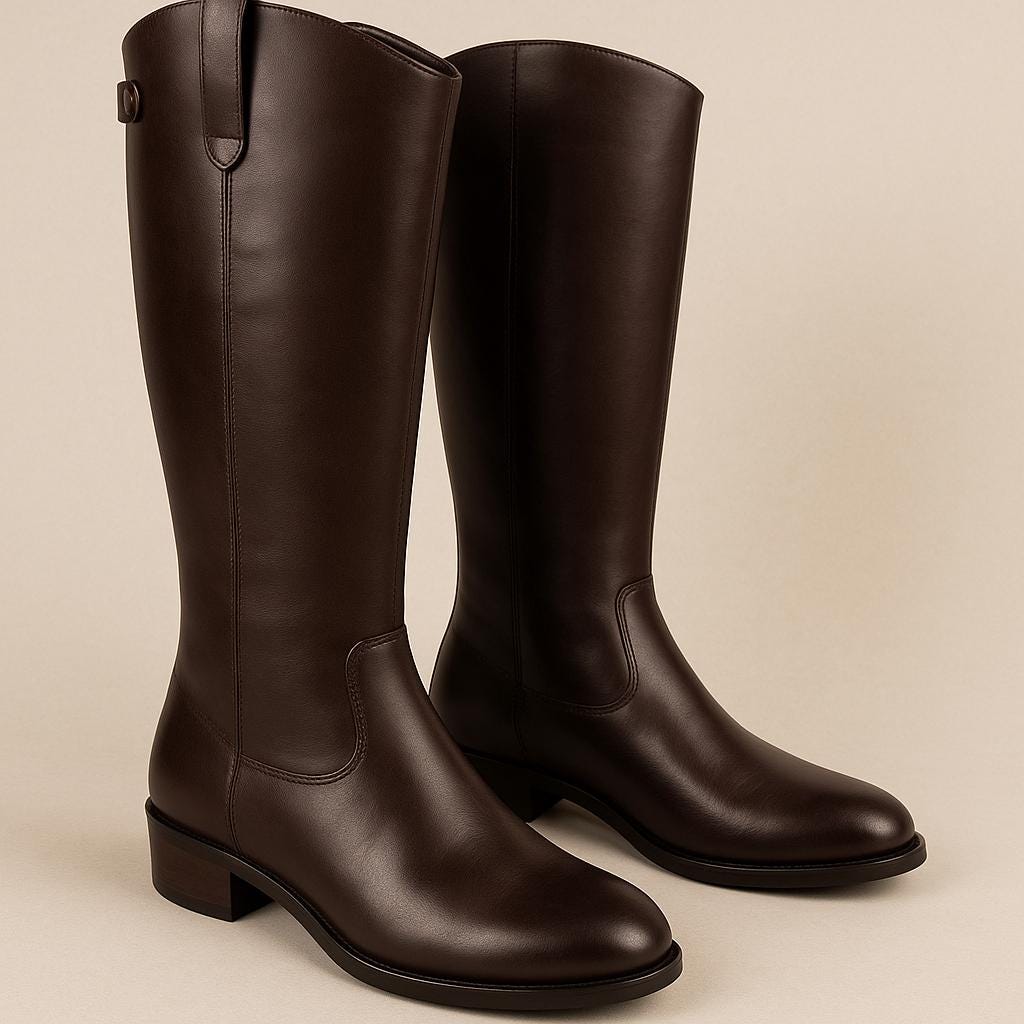 Handmade Leather Long Boots: Customizable Knee-High Boots winter collection