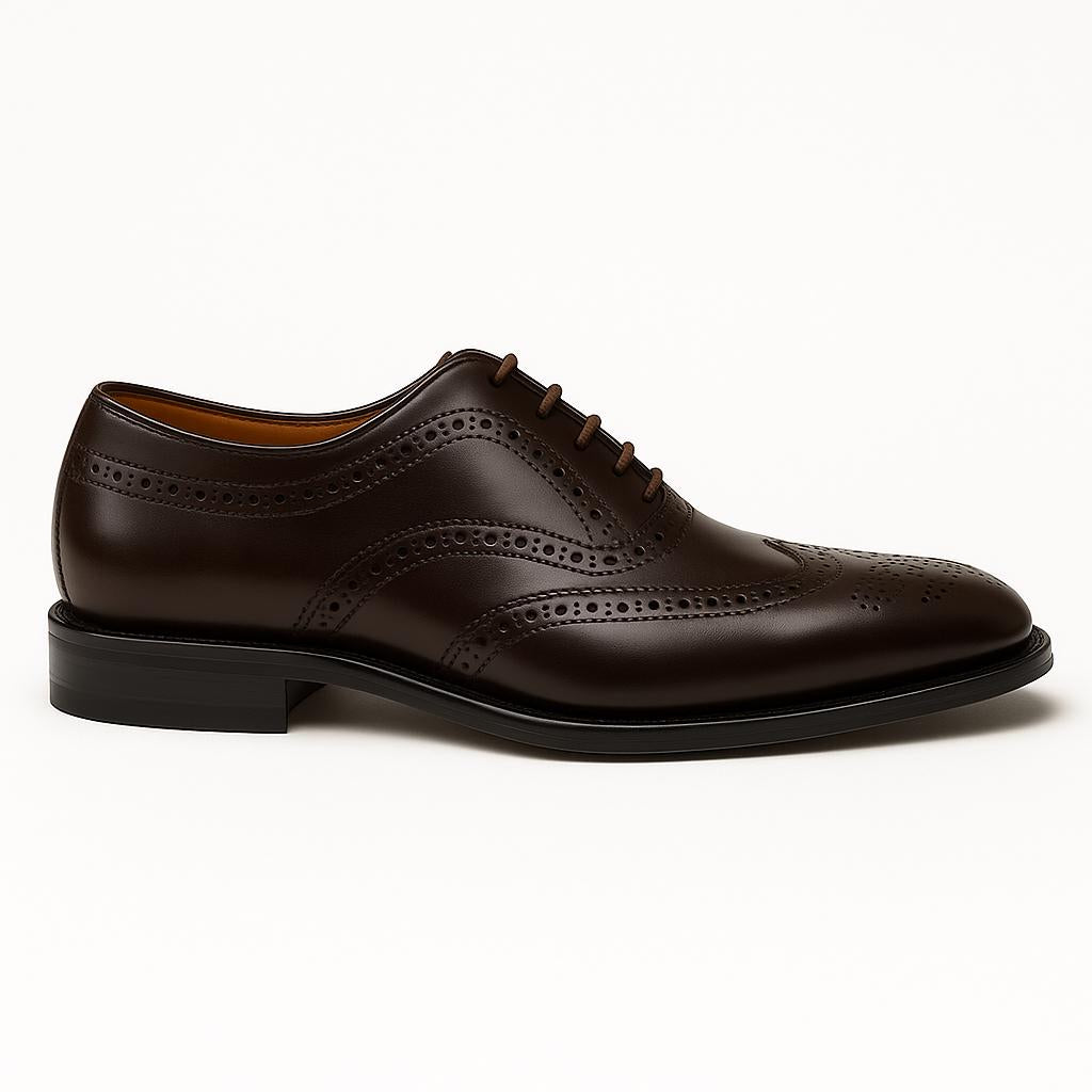 Handgefertigte Oxford-Schuhe aus braunem Leder – elegante Abendschuhe mit polierter Vorderkappe von BWOK