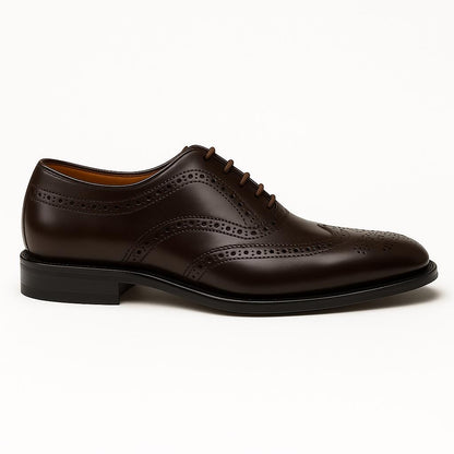 Handgefertigte Oxford-Schuhe aus braunem Leder – elegante Abendschuhe mit polierter Vorderkappe von BWOK