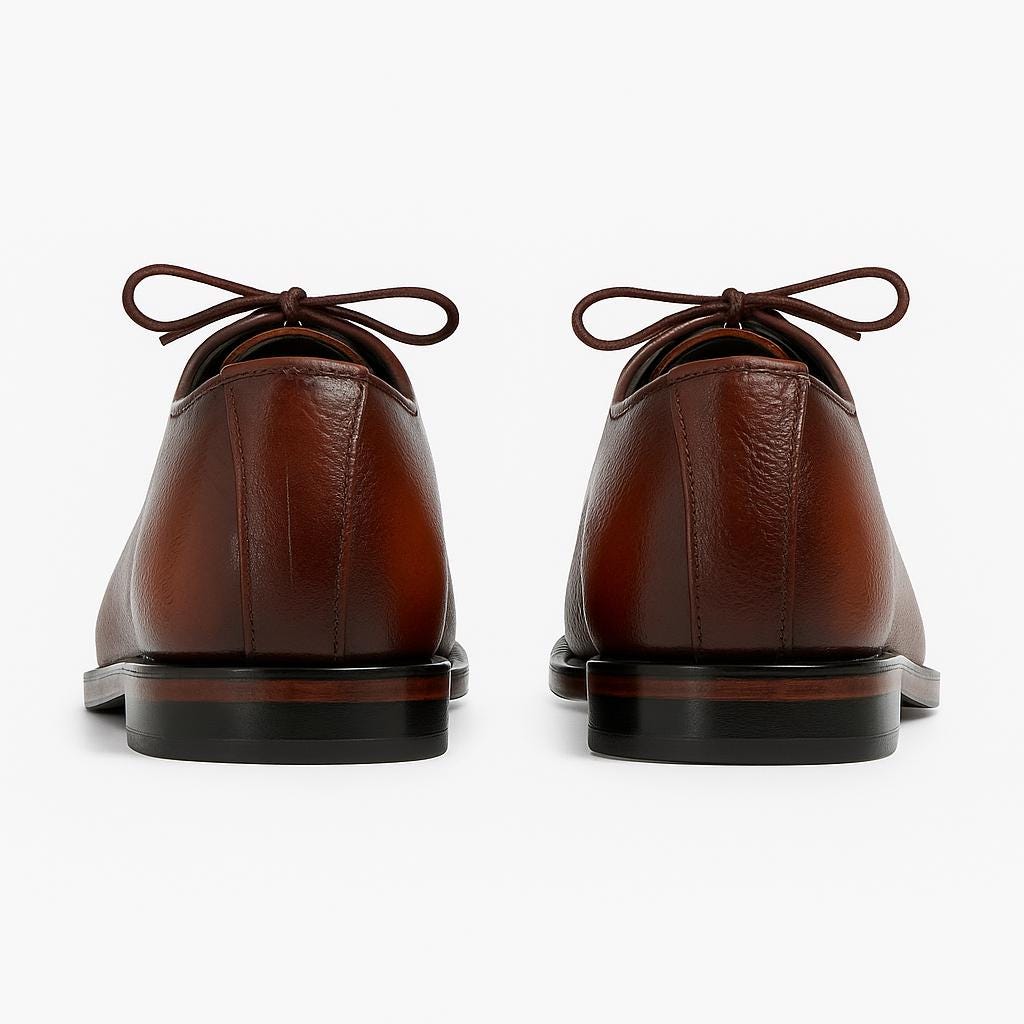 Handmade Brown Leather Oxford Shoes for Men – Burnished Dress Lace-Up Shoes