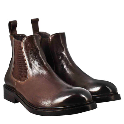 Dunkelbraune Chelsea Boots aus Leder – Klassische Slip-On Stiefeletten