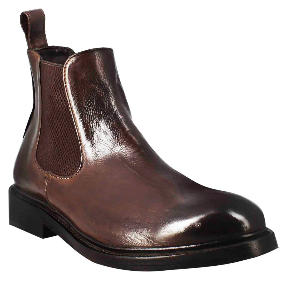 Dunkelbraune Chelsea Boots aus Leder – Klassische Slip-On Stiefeletten