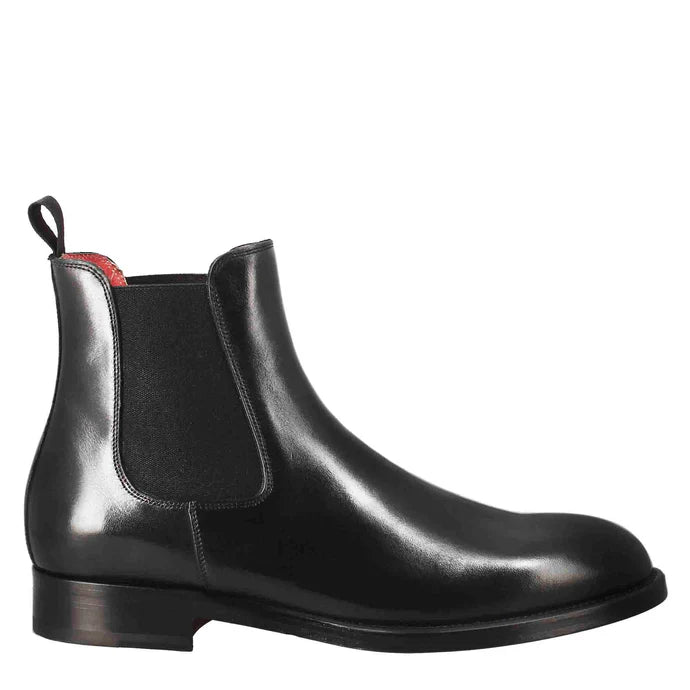 Black Smooth Leather Chelsea Boots – Classic Minimalist Ankle Boots