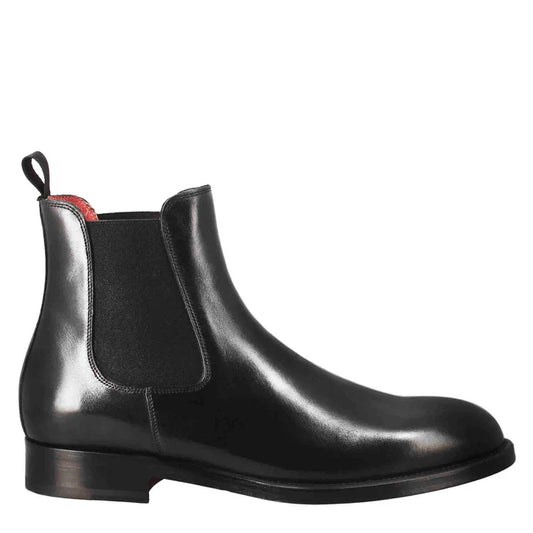 Black Smooth Leather Chelsea Boots – Classic Minimalist Ankle Boots
