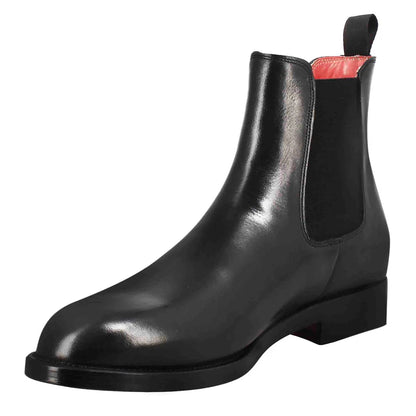 Black Smooth Leather Chelsea Boots – Classic Minimalist Ankle Boots
