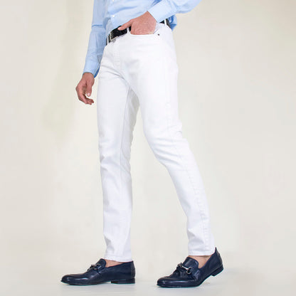 Men's moccasin in blue smooth leather with horsebit